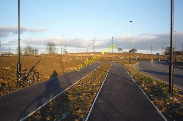 Photo 6"x4" Cycle paths and new roundabout Heslington c2010