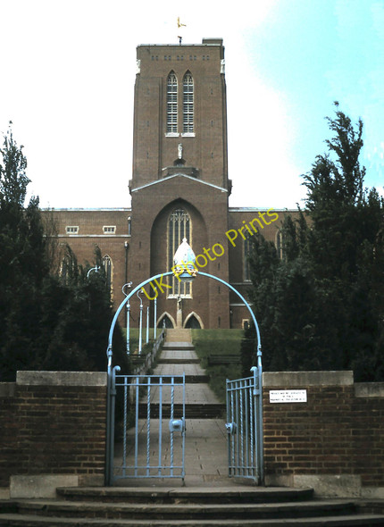 Photo 6"x4" Archway and steps on south side of Guildford Cathedral (1975) Guildford c1975