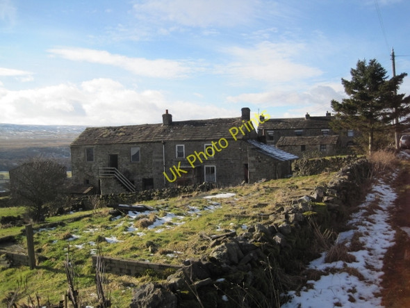 Photo 6"x4" Farm above the River Tees Dent Bank c2010