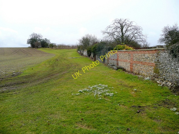 Photo 6"x4" Footpath by a garden wall Great Shoddesden c2010