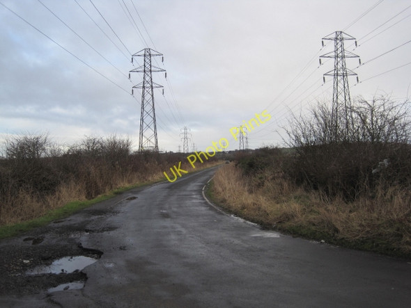 Photo 6"x4" Pylons and Road, West Pasture Boldon Colliery c2010