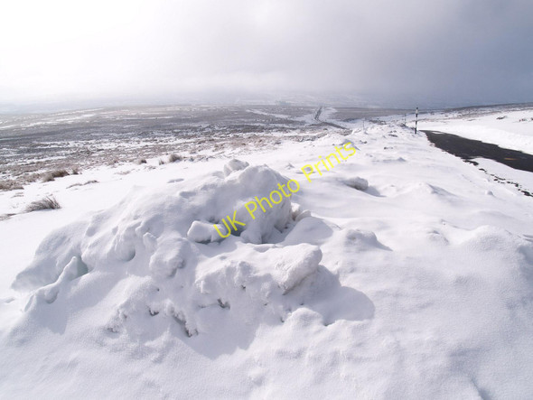 Photo 6"x4" Winter road scene below Cuthbert's Hill, Rookhope Rookhope c2010