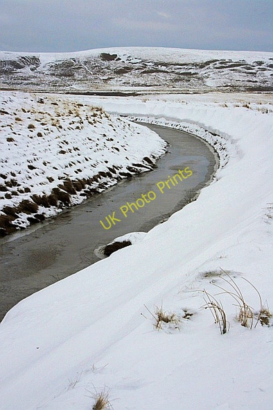Photo 6"x4" Water Catchment Channel, Green Withens Reservoir Pike End c2010
