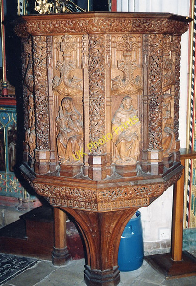 Photo 6"x4" St Mary, Wolborough, Devon - Pulpit Newton Abbot c1982