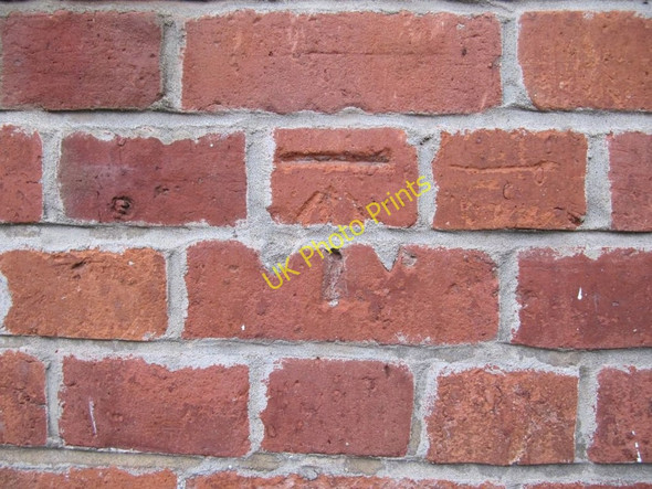 Photo 6"x4" Bench mark on the school Cholsey c2010