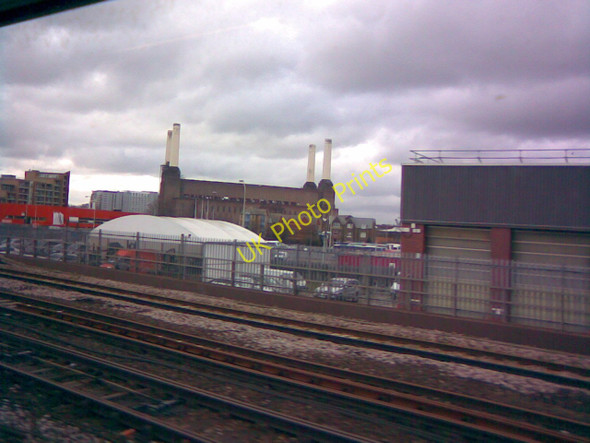 Photo 6"x4" View of Battersea Power Station from the SW trains railway Westminster c2010