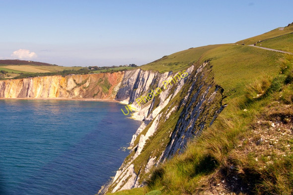 Photo 6"x4" Chalk and Sandstone Cliffs, Alum Bay, Isle of Wight Totland c2009