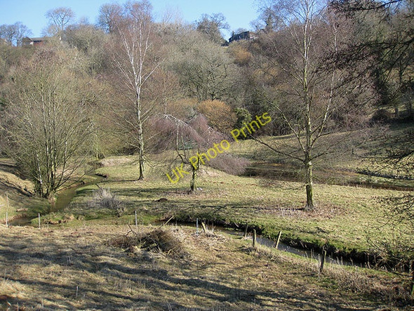 Photo 6"x4" Brook meandering through a valley Shutton c2010