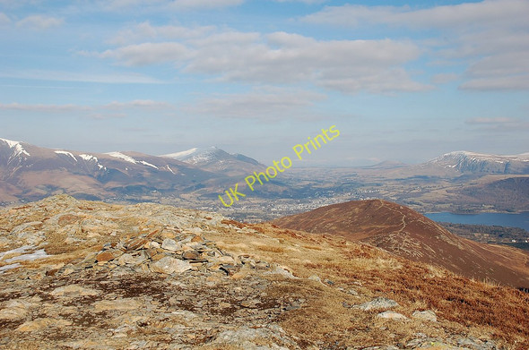 Photo 6"x4" Summit cairn and eastern view, Outerside Stair\/NY2321 c2010