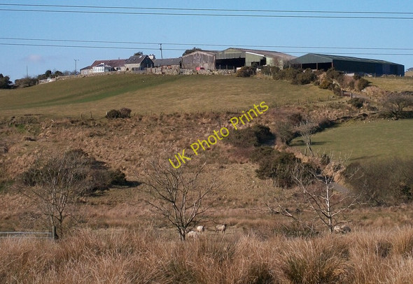 Photo 6"x4" Llecheiddior-uchaf Farm seen across the valley of Afon Dwyfach Bryncir c2010
