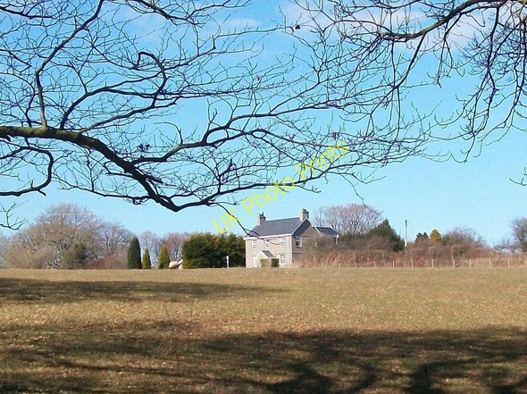 Photo 6"x4" View across farmland to Rhosddu farmhouse Rhosgyll c2010