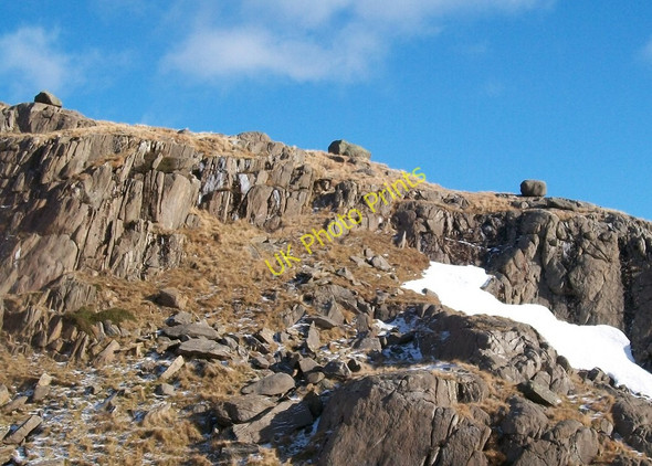Photo 6"x4" Perched blocks above Gorphwysfa Gwastadnant c2010