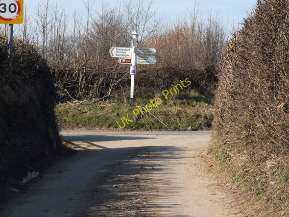 Photo 6"x4" Approaching Wigley Cross from the East Guineaford c2010
