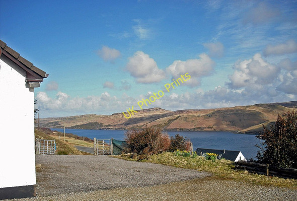 Photo 6"x4" Cottage garden and Loch Harport Carbost\/NG3831 c2010