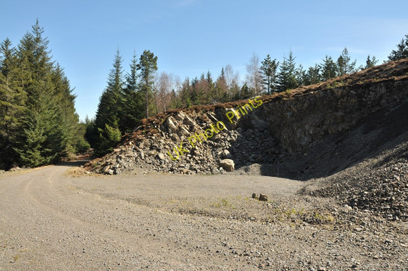 Photo 6"x4" Small stone quarry used for the forest roads Corrimony c2010