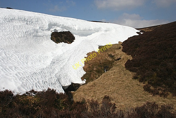 Photo 6"x4" Snow Bank by the Badenshore Burn Glenlaff Hill c2010