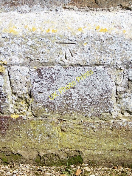 Photo 6"x4" Bench Mark, St Mary & St Bartholomew Church Cranborne c2010