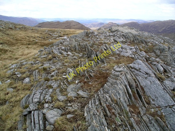 Photo 6"x4" Vertical rock strata, Carn a' Choire Ghairbh Carn a' Choire Ghairbh c2006