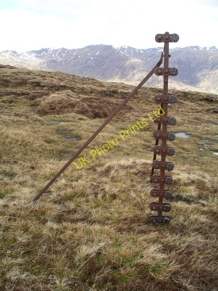 Photo 6"x4" Old fencepost, Carn a' Choire Ghairbh Carn a' Choire Ghairbh c2006
