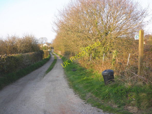 Photo 6"x4" Farm track, alongside the railway, near Talaton Larkbeare c2010