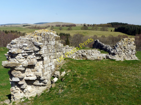 Photo 6"x4" Castle walls, Harbottle Harbottle c2010