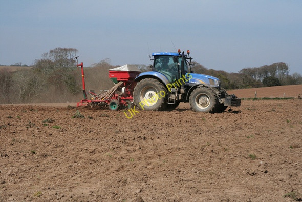 Photo 6"x4" Fowey: tractor action Fowey c2010