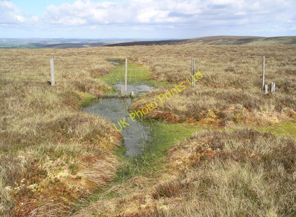 Photo 6"x4" Fence and bog pool, Pringle's Green Lamb Law\/NT3544 c2006