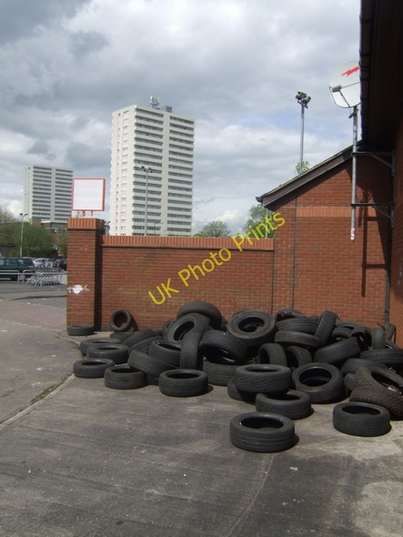 Photo 6"x4" Pile of tyres in Heath Town Wolverhampton c2010