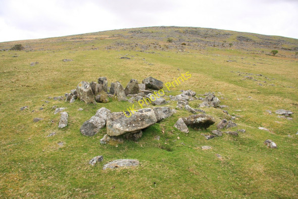 Photo 6"x4" Cairn circle below Standon Hill Horndon c2010