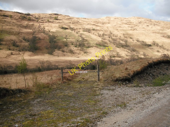 Photo 6"x4" Barrier to old track in Glen Kinglass Meall Inbhir c2010