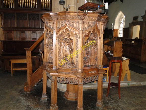 Photo 6"x4" Gaywood, St. Faith's Church, pulpit King's Lynn c2010
