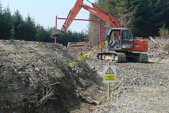 Photo 6"x4" Preparing the forestry road Kilmaley c2010