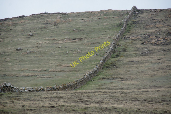 Photo 6"x4" Drystane dyke on Nikka Vord Baltasound c2010