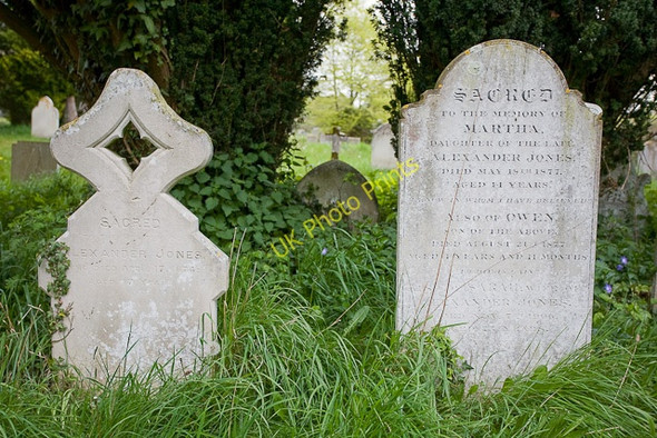 Photo 6"x4" Gravestones at Church of St Mary the Virgin, Bransgore Bransgore c2010