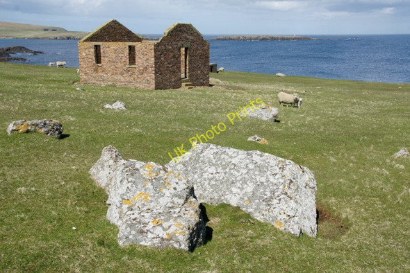 Photo 6"x4" Building of the former RAF Skaw, Lamba Ness Kirkaton c2010