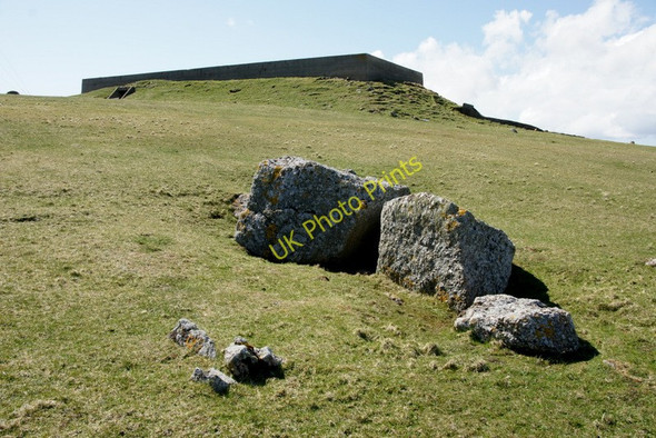 Photo 6"x4" Receiver block for the former RAF Skaw, Lamba Ness Kirkaton c2010