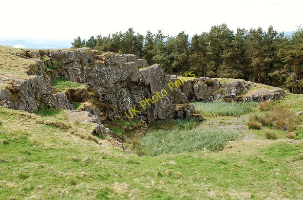 Photo 6"x4" Rock outcrop and pond, Peniel Heugh summit Nisbet\/NT6725 c2010