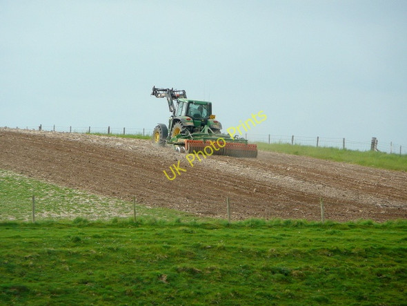 Photo 6"x4" Evening tractor work on Middleton Hill Mount Sorrel c2010