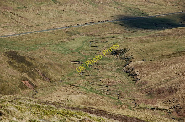 Photo 6"x4" Meandering course of the Middle Burn, Moorfoot Hills Williamslee c2010