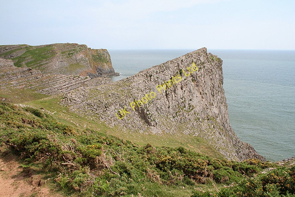 Photo 6"x4" Rhossili Community: rock outcrops at Mewslade Bay Middleton\/SS4287 c2006