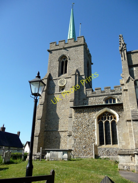 Photo 6"x4" Tower with steeple, St Mary the Virgin, Braughing Green End\/TL3925 c2010