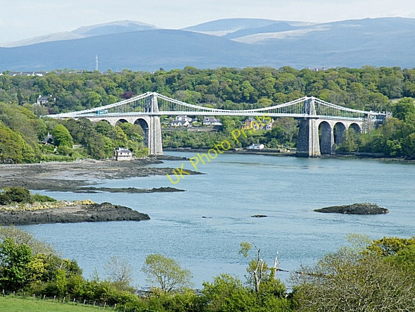 Photo 6"x4" Pont Grog y Borth (Menai Suspension Bridge) Bangor\/SH5771 c2010