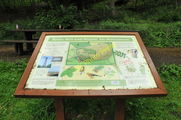 Photo 6"x4" Byers Hill and Hopetoun Monument information board Camptoun c2010