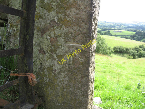 Photo 6"x4" Howgill Lane, gatepost with benchmark Sedbergh c2009