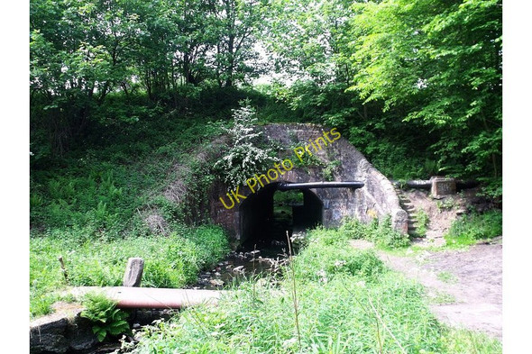 Photo 6"x4" Board Burn flowing through aqueduct. Twechar c2010
