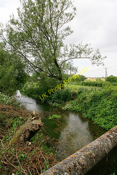 Photo 6"x4" River Bourne downstream of the road bridge in Ford village Salisbury c2006