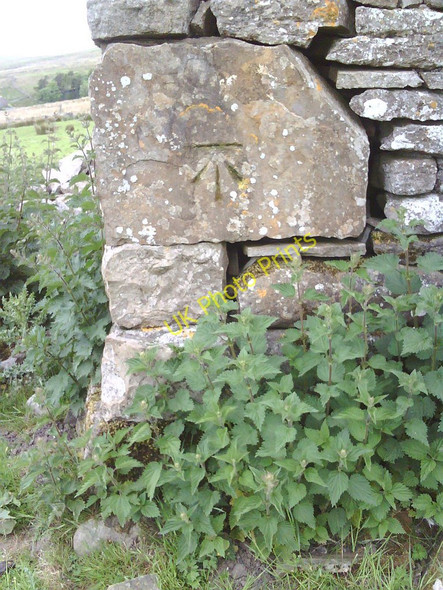 Photo 6"x4" Benchmark on derelict barn, Grisedale Brow Grisdale c2010