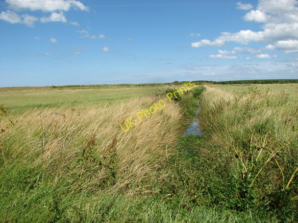 Photo 6"x4" Drainage ditch south of Wells Salt Marshes Wells-Next-The-Sea c2010