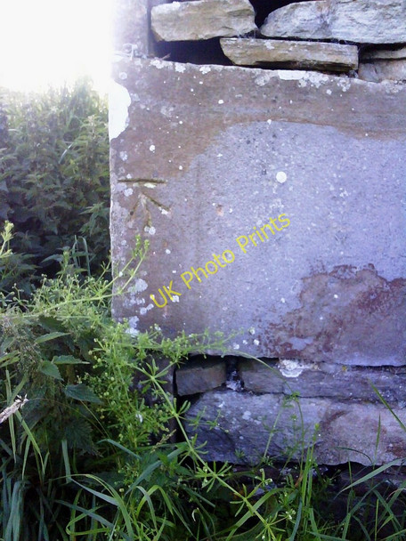 Photo 6"x4" Benchmark on barn in Lanacar Lane Appersett c2010