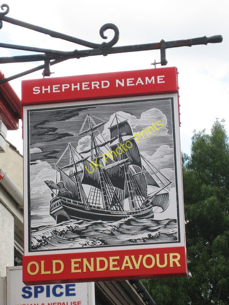 Photo 6"x4" Old Endeavour sign Dover\/TR3141 c2010